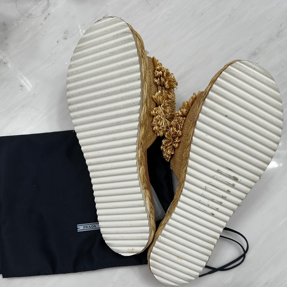 Authentic Prada Raffia Slides - Picture 3 of 3